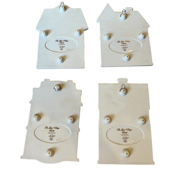 Lenox 1992 Spice Village Trivets Fine Porcelain Set Of 4 Pot Holders Vintage VGC - Picture 6 of 7